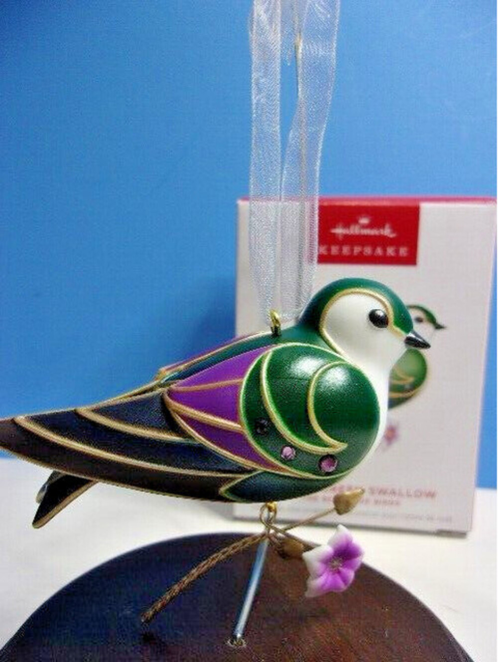 Hallmark 2024 VIOLET-GREEN SWALLOW Ornament Beauty of the Birds Series #20 NIB